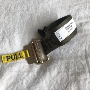 Heron Preston Jacquard Tape Belt Olive one size